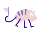 Queere Familien Hamburg, Illustration kleines freundliches Monster mit Fahne
